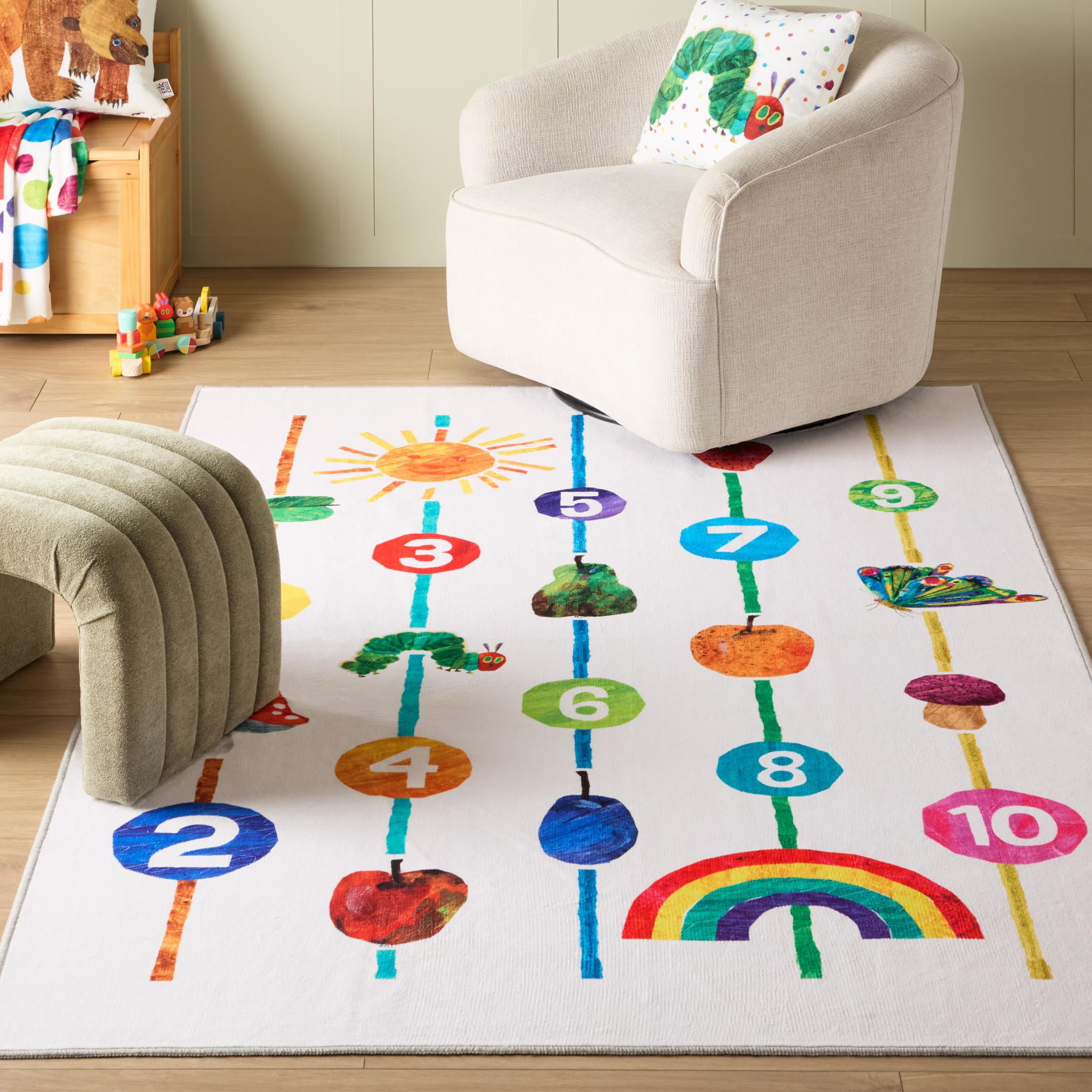Eric Carle Washable Count With Me Graphic Children's Area Rug, 5' x 8'