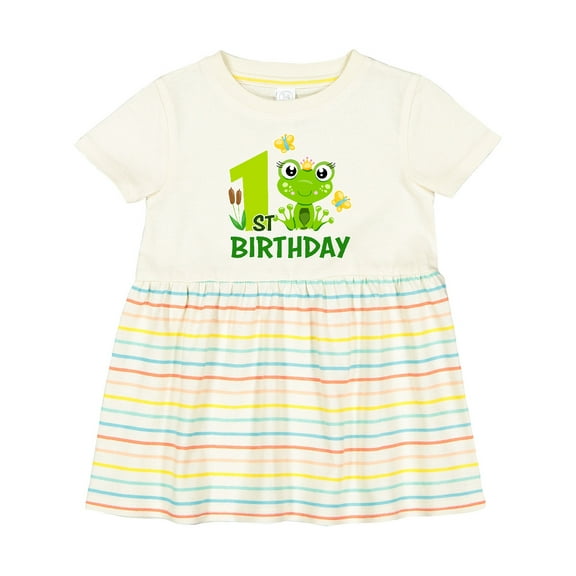 Inktastic 1st Birthday Princess Frog Girls Baby Dress