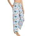 thumbnail image 6 of Salouo Turtles And Goldfish Print Women's Pajama Pants Casual Loose Sweatpants PJs Flowy Pants Drawstring Palazzo for Women Wide Leg Pants Lounge Pajama -Medium, 6 of 8