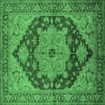 thumbnail image 1 of Ahgly Company Indoor Square Oriental Emerald Green Industrial Area Rugs, 6' Square, 1 of 4