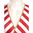 thumbnail image 6 of iEFiEL Mens Candy Cane Costume Satin Striped V-Neck Santa Waistcoat Circus Costume Vest Red&White S, 6 of 7