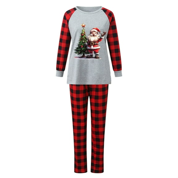 TFEOQRY Family Christmas Pajamas Matching Sets for Women Christmas Casual Printed Pajamas Set Blouse Tops Pants Set Red(Mon)