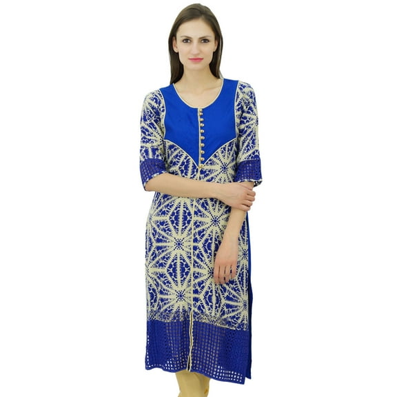 Bimba Rayon Long Straight Tunic Kurti Designer Printed Kurta Casual Clothing