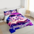 thumbnail image 3 of Manfei Kawaii Axolotl Full Size Comforter Sets 3-Piece for Kids Girls, Psychedelic Galaxy Stars Bedding Comforter Set, Magic Book Bedding Sets, Ultra Soft Home Decor, 3 of 8