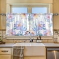 thumbnail image 2 of Yayeee Kitchen Curtains Tier Set of 2 Light Filtering 57"x36" Over Sink Window Panels, Pastel Flower Pattern, 2 of 7