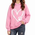 thumbnail image 2 of ITSAME Hoodie for Girls (1-10) Long Sleeve Pullover Loose Fit Heart Print Fall Casual Comfy Hooded Sweatshirt Size 5T, 2 of 6
