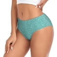 thumbnail image 2 of Balery Teal Green Glitter Ropa Interior de Algodón para Mujer con Dibujo – Braguitas Cómodas y Elásticas, Estilo Clásico-Large, 2 of 6