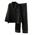 thumbnail image 2 of Men's Silk Feel Pajamas Sets Long Sleeve Pants Comfort Home Pijama Set for Cozy Evenings​, 2 of 3