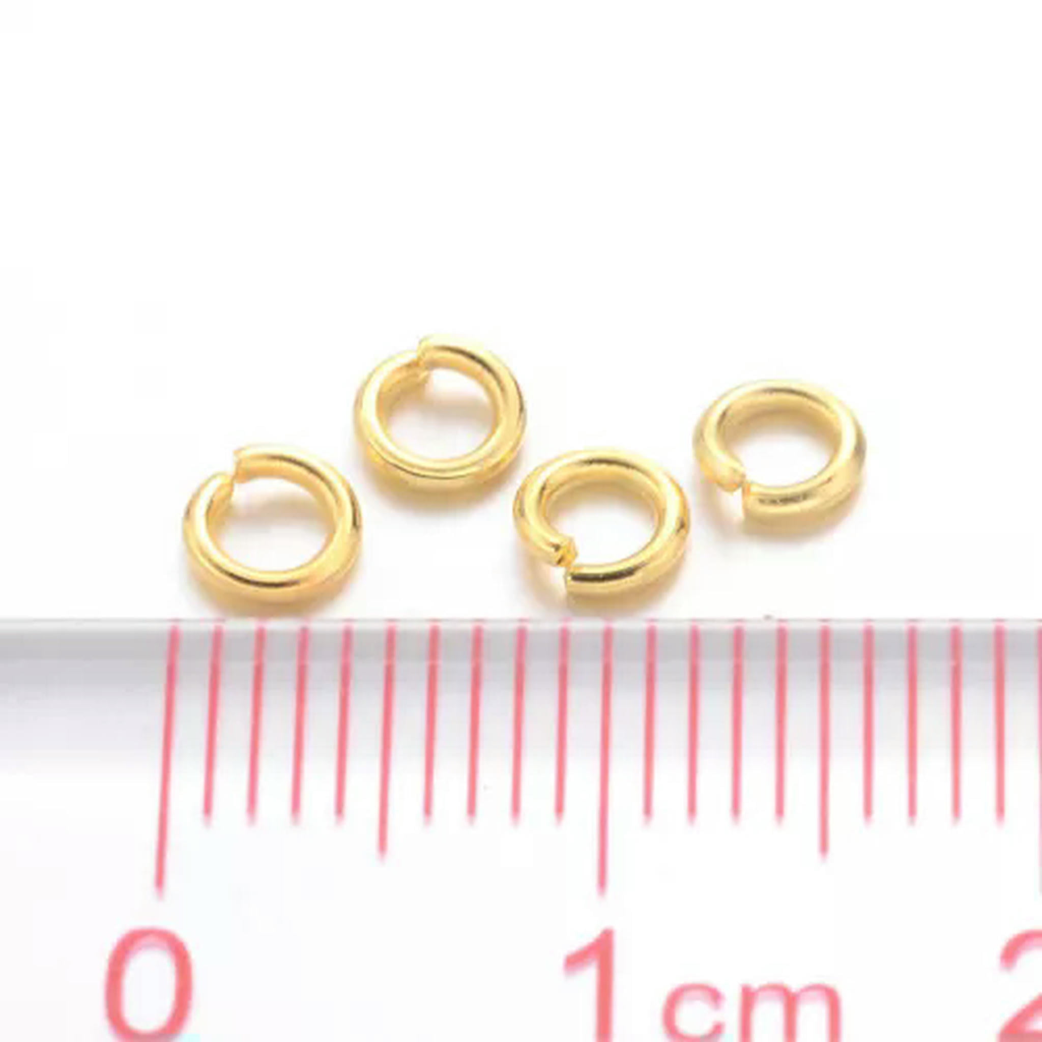 EOEMY 11000Pcs/500G Brass Open Jump Rings Close But Unsoldered Loop Jewelry Making 4mm-Golden
