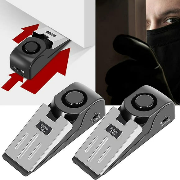1/2Pcs Door Stop Security Alarm Wireless Door Gap Alarm Door Stop Alarm
