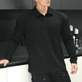 thumbnail image 4 of Ceisia Men Solid Color Long Sleeve Stand Up Collar Button Casual Gift Daily Outdoor Fashion Hoodie Top, 4 of 7
