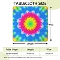 thumbnail image 2 of Colorful Tie Dye Lotus Pattern Square Fitted Tablecloth with Elastic Edge,Square Table Cover,Washable Elastic Table Cover for Home Kitchen Party Decor 36"x36", 2 of 6
