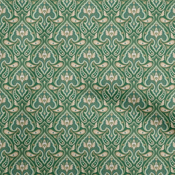 oneOone Rayon Forest Green Fabric Asian Block Sewing Fabric By The Yard Printed Diy Clothing Sewing Supplies 56 Inch Wide