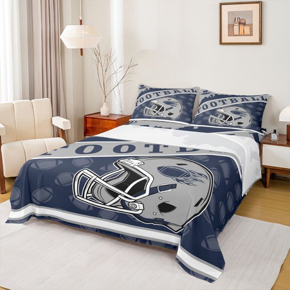 jejeloiu Rugby Game Gaming Twin Sheet Sets,Kids Football Sport Bedding For Teens 3 Pieces