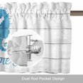 thumbnail image 6 of Enjoy Summer Valance Curtain for Windows Coastal Watercolor Blue Seahorses Wood Grain Rod Pocket Curtain Valances Short Window Treatments Panels for Kitchen Bathroom Laundry Basement 60 x 14 Inch, 6 of 9