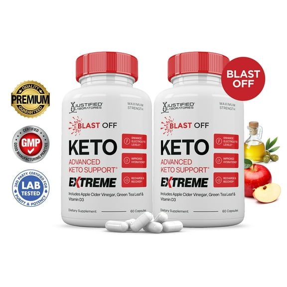 (2 Pack) Blast Off Keto ACV Extreme Pills 1675mg Alternative to Gummies Dietary Supplement 120 Capsules
