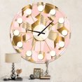 thumbnail image 2 of Designart 'Gold And Rose Cubes Ii Horloge Murale Mid-Century Modern, 2 of 4