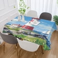 thumbnail image 3 of DEIARA Coastal Lighthouse Square Tablecloth 60×120in Polyester Fabric Tablecloth Washable Dust Resistant Wrinkle Resistant, 3 of 9