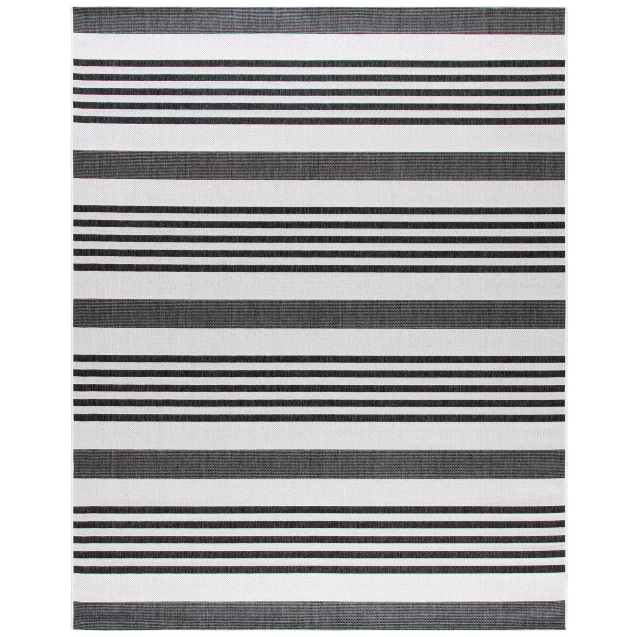 thumbnail image 2 of SAFAVIEH Beach House Henry Striped Indoor/Outdoor Area Rug, Light Grey/Charcoal, 4' x 4' Square, 2 of 10