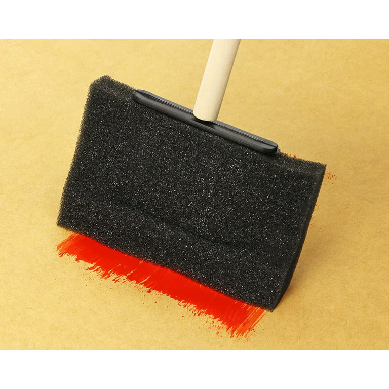 4 Poly Foam Brush with Wood Handle