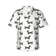 thumbnail image 2 of Picia Dachshund Dog Puppy Gentle Cotton Regular Fit Short Sleeve Casual Hawaiian Shirt for Men-Small, 2 of 9