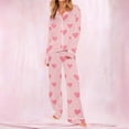 thumbnail image 4 of LIBRCLO Pajamas Set for Womens 2 Piece Long Sleeved Loungewear Sets Fashionable Print Casual Home Suit Gifts for Women Clothes, 4 of 8
