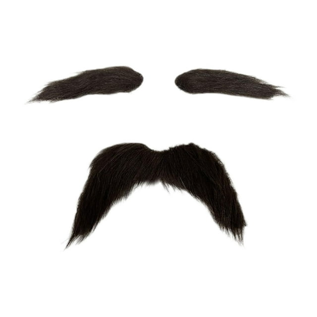 2 piezas de bigote falso y cejas falsas, barba falsa para fiesta de festival, Halloween, hombres