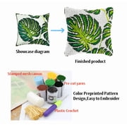 DIY Latch Hook Kits Latch Hook Kit Giraffe Needlework Pillow Cover 43cmX43cm DIY Hooks Knitted Embroidered Carpet Pillow Embroidery Latch Hook Carpet Kit