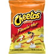 Cheetos Crunchy Flamin' Hot Cheese Flavored Snack Chips, 3.25 oz Bag (Packaging may vary)