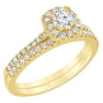thumbnail image 4 of Unique Moments 1 Ctw Lab Grown Diamond Cushion Bridal Set in 10K Yellow Gold, 4 of 5