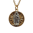 thumbnail image 1 of Collar De La Virgen De Guadalupe, Chapada En Oro 18k Y Acero Quirurgico Sin Marca dorado con plata, 1 of 5