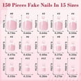 thumbnail image 2 of 150pc French Tip Press On Toenails with Glue Tabs, Square Acrylic Fake Toenails for Women, 2 of 4