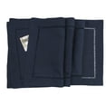 thumbnail image 2 of Fennco Styles Stylish Solid Color with Hemstitched Border Table Placemat - Set of 4 (Navy Blue, 13"x19" Placemat - Set of 4), 2 of 3