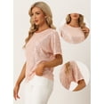 thumbnail image 2 of Blusa de Manga Corta con Lentejuelas para Mujer Camiseta de fiestas con Cuello Redondo Clubwear Top rosa champán S, 2 of 6