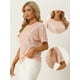 thumbnail image 2 of Blusa de Manga Corta con Lentejuelas para Mujer Camiseta de fiestas con Cuello Redondo Clubwear Top rosa champán S, 2 of 6