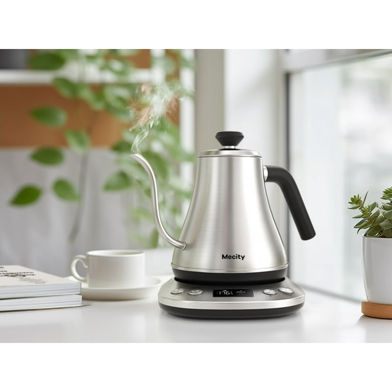 Mecity Premium Gooseneck Electric Kettle, LCD Display, Automatic