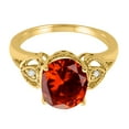 thumbnail image 4 of Mauli Jewels Rings for Women 2.42 Carat Oval Garnet and Diamond Ring 4-Prong 10K Yellow Gold, 4 of 6