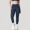 thumbnail image 2 of Women's High Waist Full Length Seamless Compression Leggings for Active and Casual Wear - X Large, Navy, 2 of 7