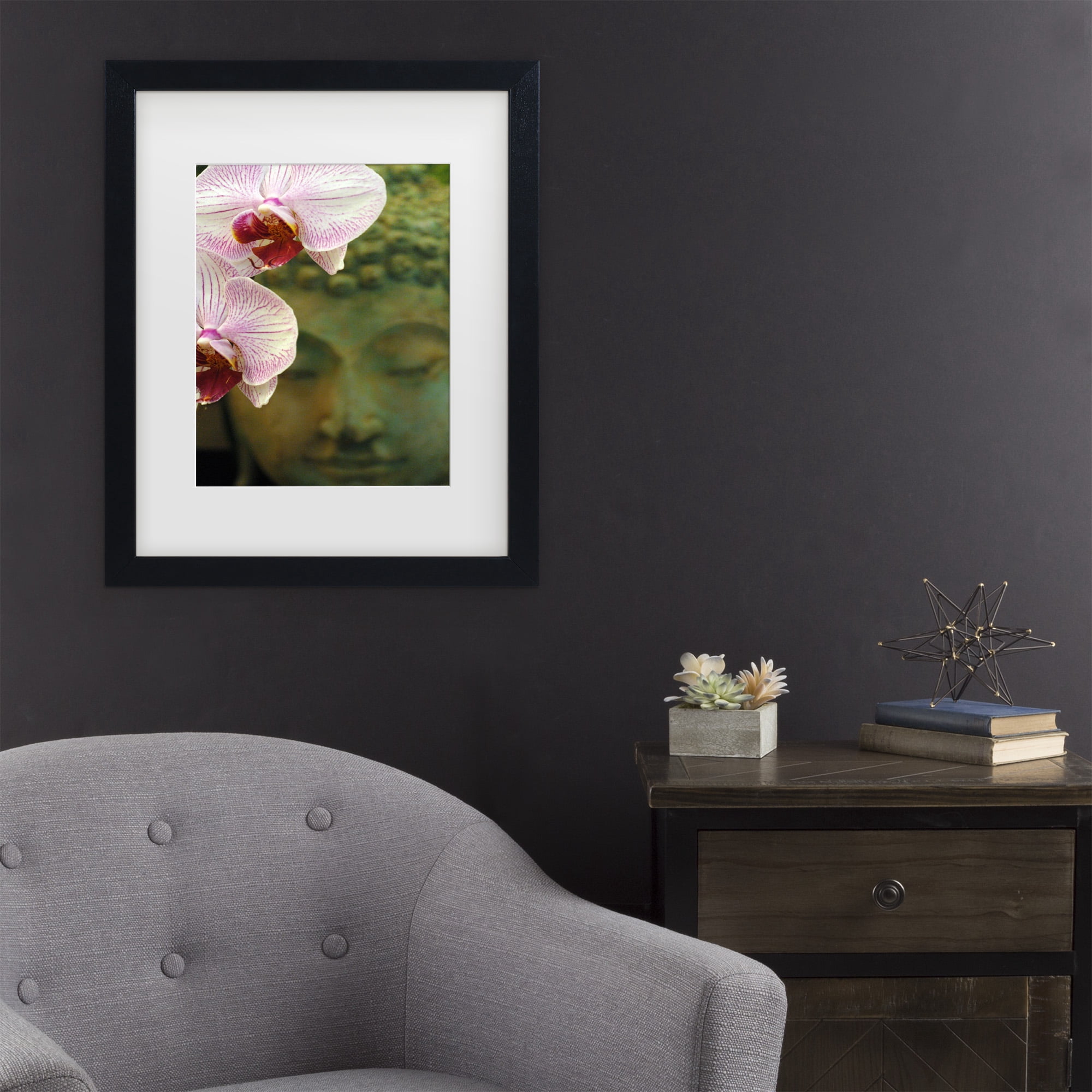 Trademark Fine Art 'Orchids and Buddha' Canvas Art by Kurt Shaffer