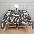 thumbnail image 3 of Dark Halloween Ghosts Skulls and Bats Square Tablecloth,Waterproof Square Table Cover,Wipeable Spillproof Washable Table Cover for Home Kitchen Party Decor 42"X42"(107x107cm), 3 of 6