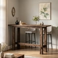thumbnail image 5 of Fnova 63 Inch Tall Solid Wood Bar Height Table with Footrest, 350 lbs Capacity Bar Table for Home Bar Pub Bistro, 5 of 22