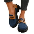 thumbnail image 4 of Hinvhai Womens Loafers Shoes,Platform Chunky Loafer Soft Sole Comfortable Slip On Work office Business Casual Dress Shoes Blue 9.5(43), 4 of 9
