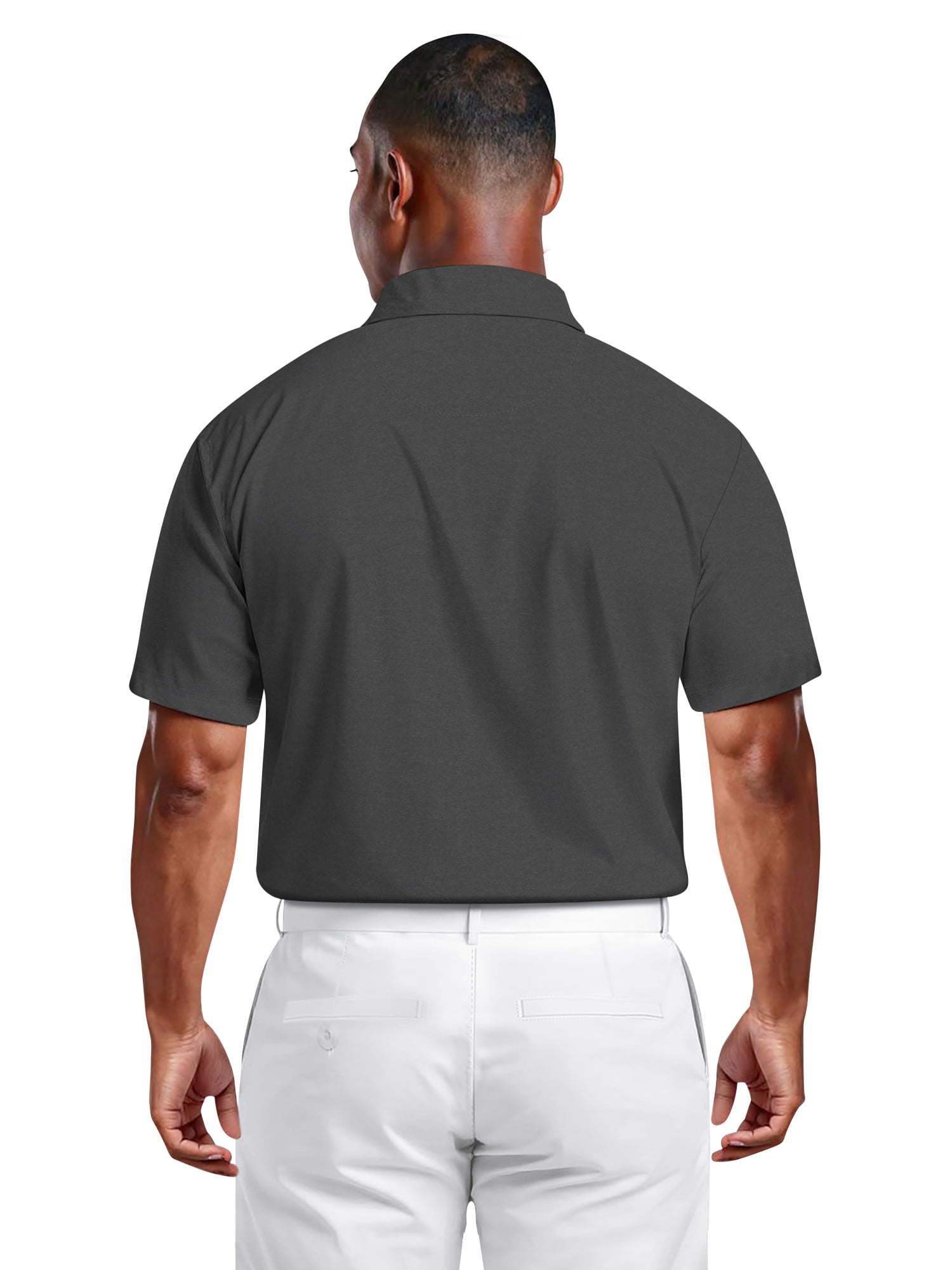 Ben Hogan Men's & Big Men's Performance Heather Assymetric Short Sleeve Golf Polo Shirt, Sizes S-3XL