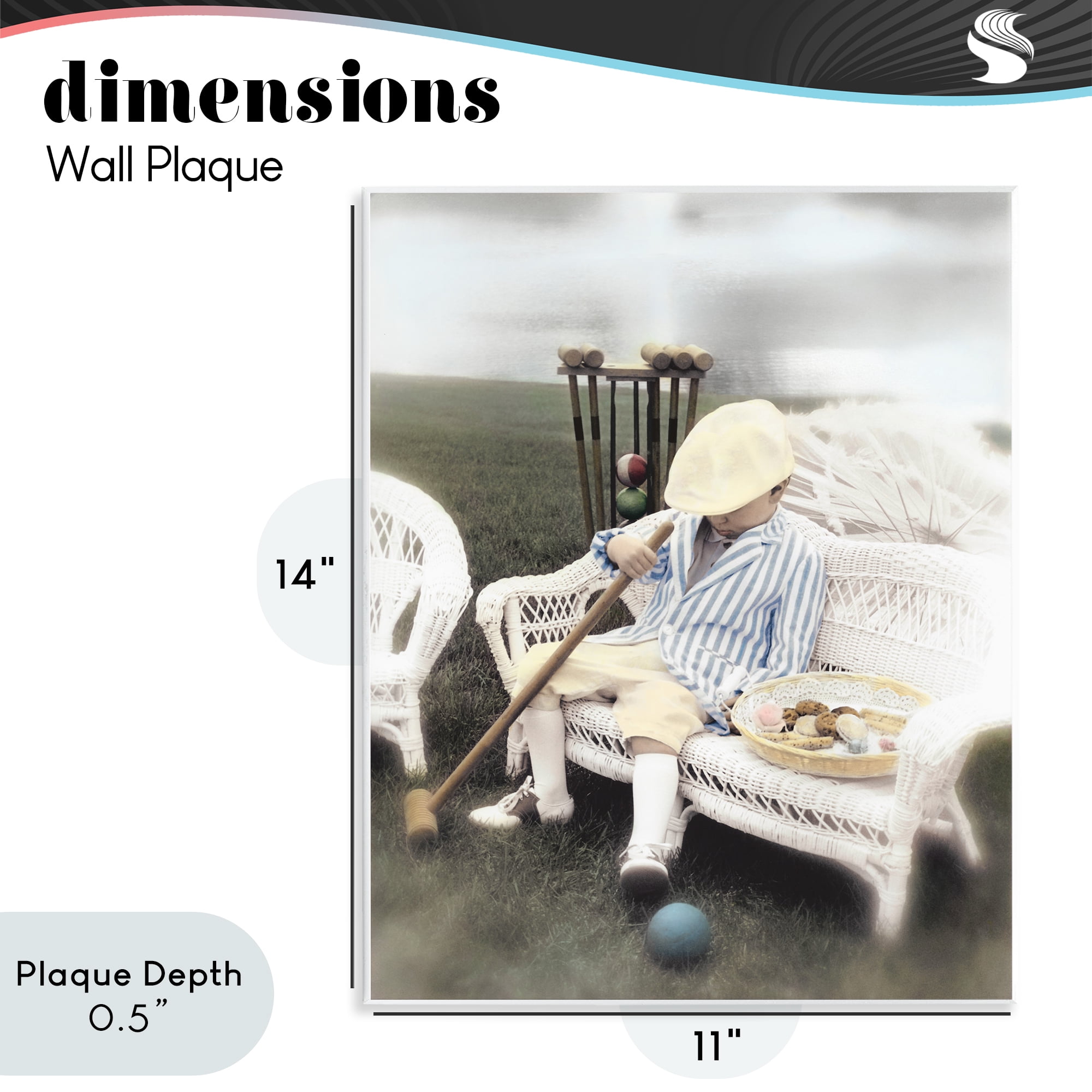 Stupell Industries Child with Croquet Mallet Wall Plaque Art, design by Kendra Dew