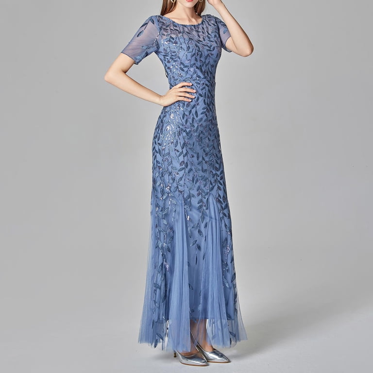 jcpenney women's holiday dresses Classic Trendy Short Sleeve Plus Size Mermaid Dresses for Evening Part –  Rosymae main image 1