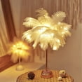 thumbnail image 6 of Large Feather Table Lamp - Battery Operated LED Night Light for Bedroom, Living Room, Weddings, and Holiday Decor, 6 of 6