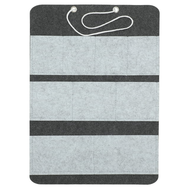 Bolsa organizadora de almacenamiento colgante con múltiples bolsillos para colgar en la pared o sobre la puerta.