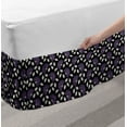 thumbnail image 2 of Flower Bed Skirt, Hand Drawn Floral Pattern Ornamental Nature Elements Spring Season Design, Elastic Bedskirt Dust Ruffle Wrap Around for Bedding Decor, 4 Sizes, Lavender Ivory Black, by Ambesonne, 2 of 2