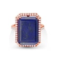 thumbnail image 2 of Gem Stone King 14.50 Ct Emerald Cut Blue Lapis 18K Rose Gold Plated Silver Ring, 2 of 4