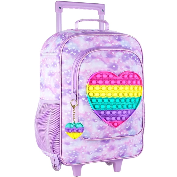 Equipaje infantil Gxtvo Cute Love Rolling Carry on para niñas